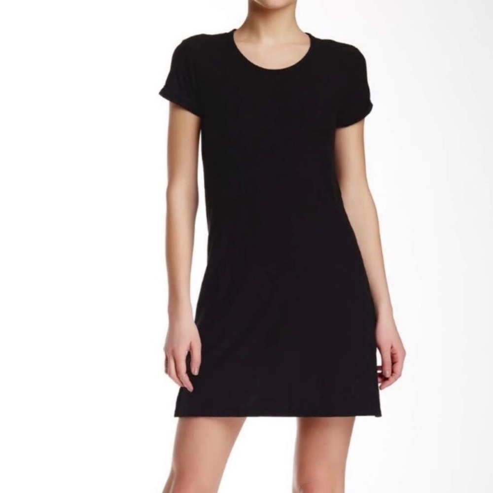 NWT James Perse Roll Sleeve T-Shirt Dress Size 4/XL Black